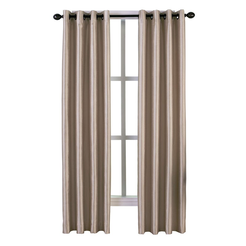 Curtainworks Malta Faux Silk Grommet Curtain Panel, 50 by 84", Sand,1Q80610GSD - Image 2